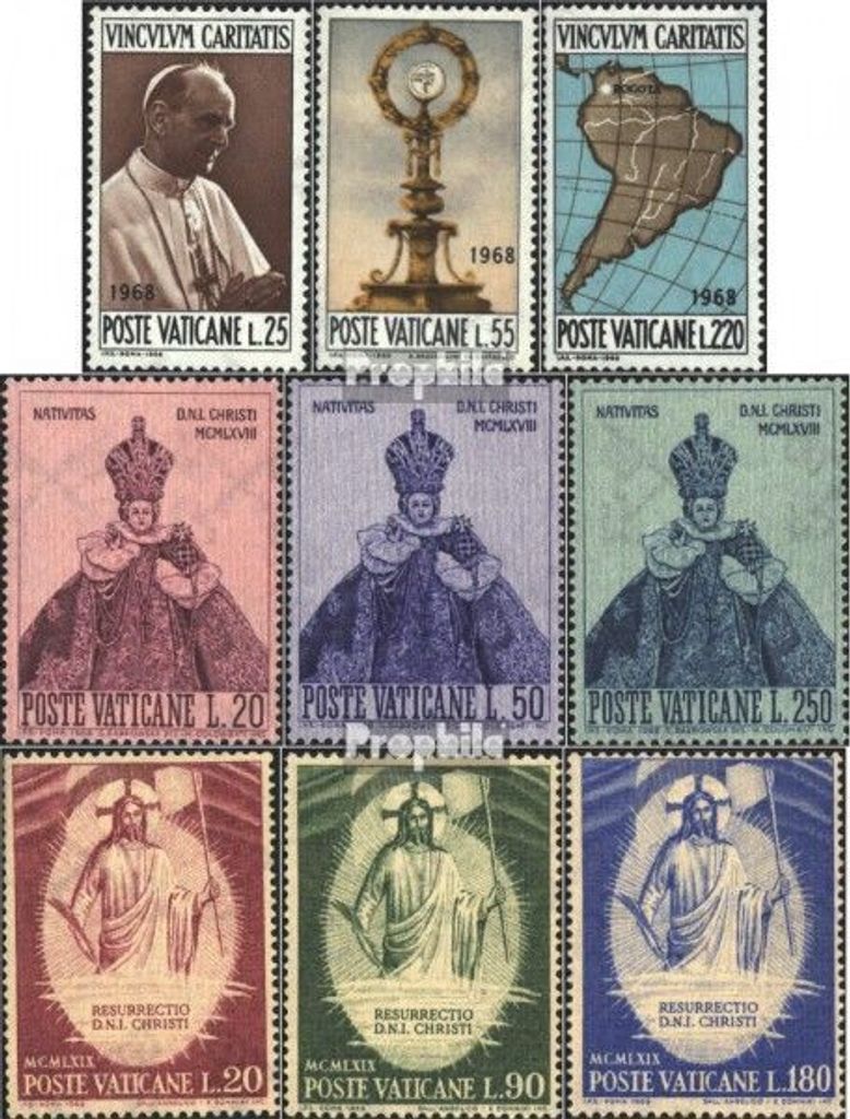 Briefmarken Vatikanstadt 1968 Mi 538-540, 541-543, 544-546 (kompl.Ausg.) gestempelt Sondermarken