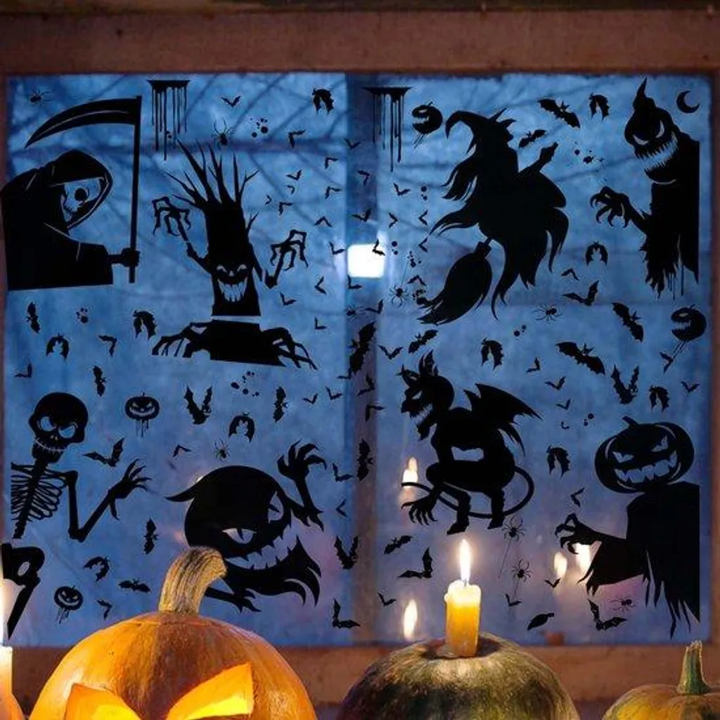 Décorer Halloween sans abîmer les murs : Broderie monstre autocollante