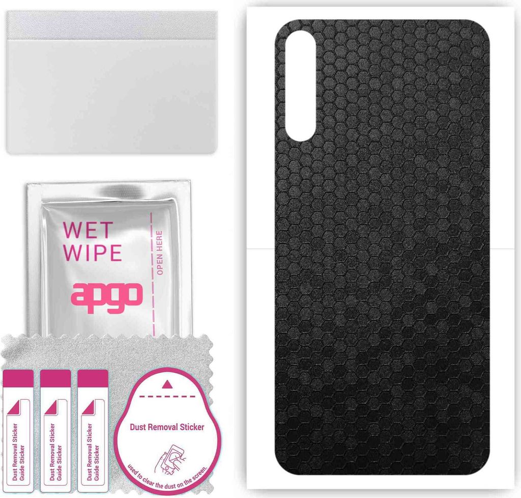 apgo Rückseite Schutzfolie, Skin, kompatibel mit Tecno Camon 15 Air, Hinten Displayschutzfolie aus Vinylfolie, kratzfest, einfache Montage - Schwa...