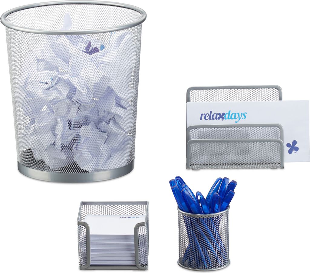 relaxdays Schreibtisch Organizer Set, 4-teilig