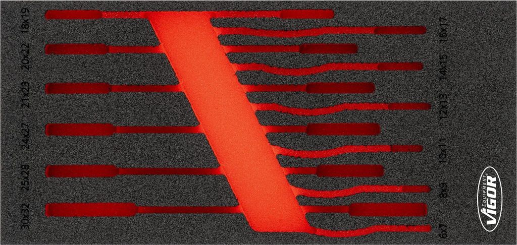VIGOR Weichschaumeinlage leer V6721N-L L x B x H: 393 mm x 188 mm x 35 mm