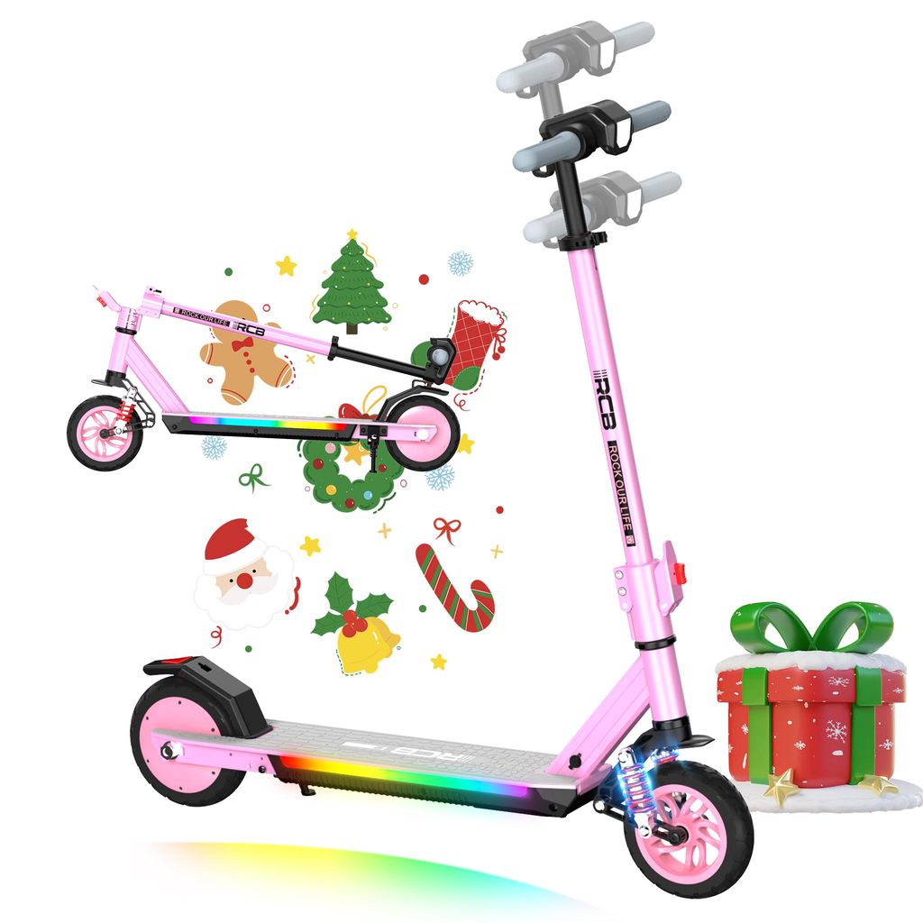 RCB Elektroroller für Kinder R12 MAX, 150W Motor, 15 km Reichweite, Höhenverstellbarer Lenker, 7-Zoll-Vollgummireifen, bis 60 kg belastbar