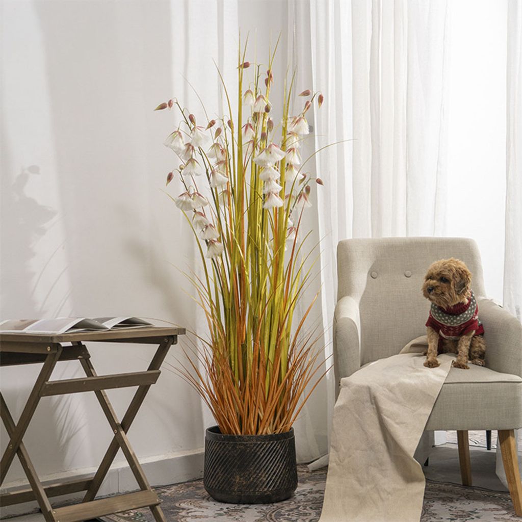 360Home Schilfgras Simulation Blumentopf Indoor dekorative Künstpflanze künstliche Pflanze 1.5m Gelb