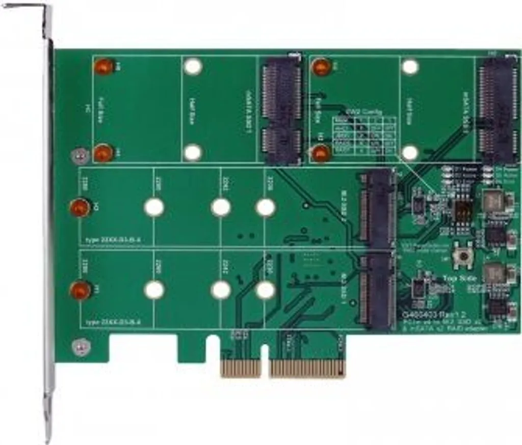 Carte RAID mSATA M.2 Exsys EX-3649 Performance ASM1062R PCIe x2 Noir