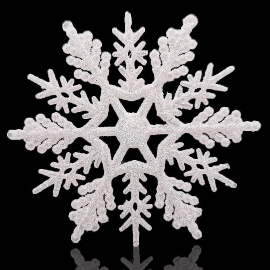 Große Schneeflocken, 5er-Set, weiße Glitzerschneeflocken, 30 cm (12 Zoll), Weihnachtsdekoration zum Aufhängen, Fensterdekoration, Winterdekorati...