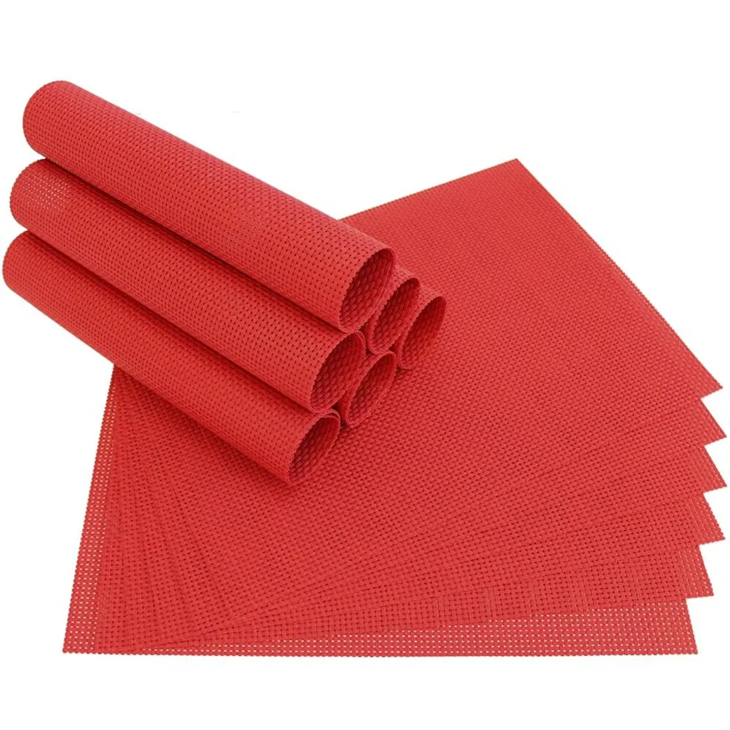 Tovagliette Americane Rosse Set da 12 in PVC 45x33 cm Lavabili