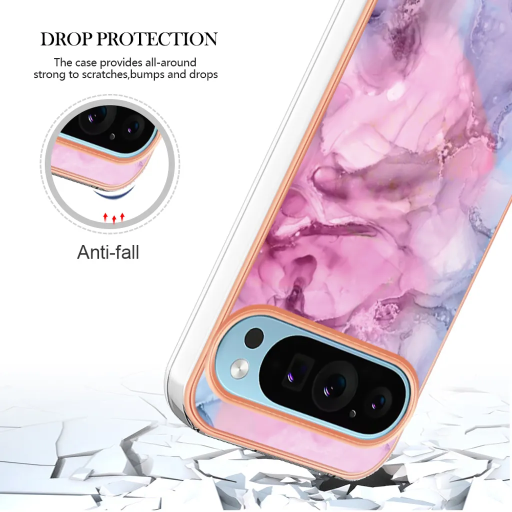 Knoowcase Custodia Per Google Pixel 9 Pro | Design Floreale Placcato Oro | Antiurto Morbida TPU - 2