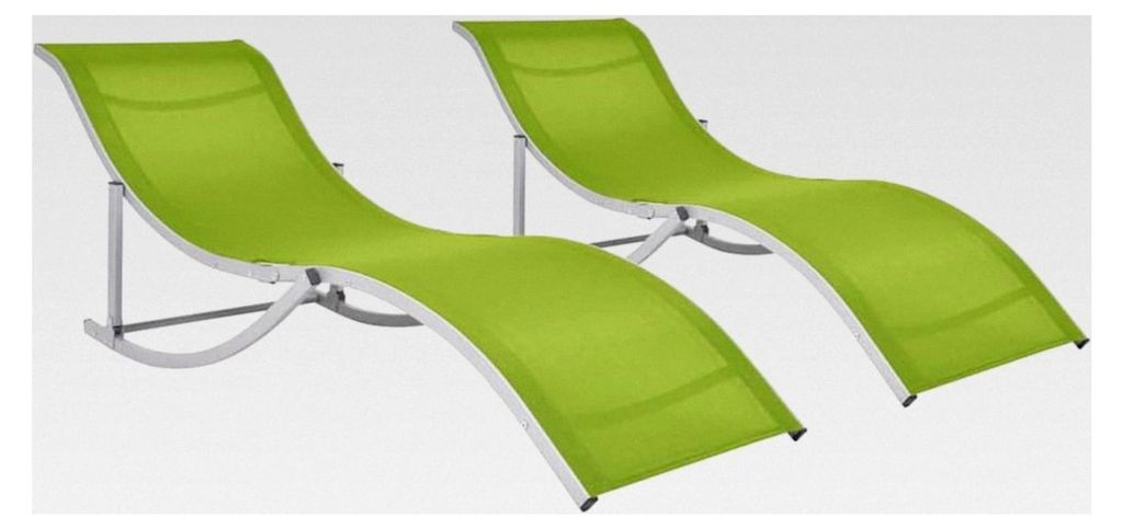 2er Set Klappbare Sonnenliegen für Garten und Terrasse