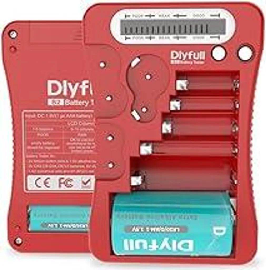 Tester Pile Universale Dlyfull Rosso - Riduci i Rifiuti e Risparmia Energia
