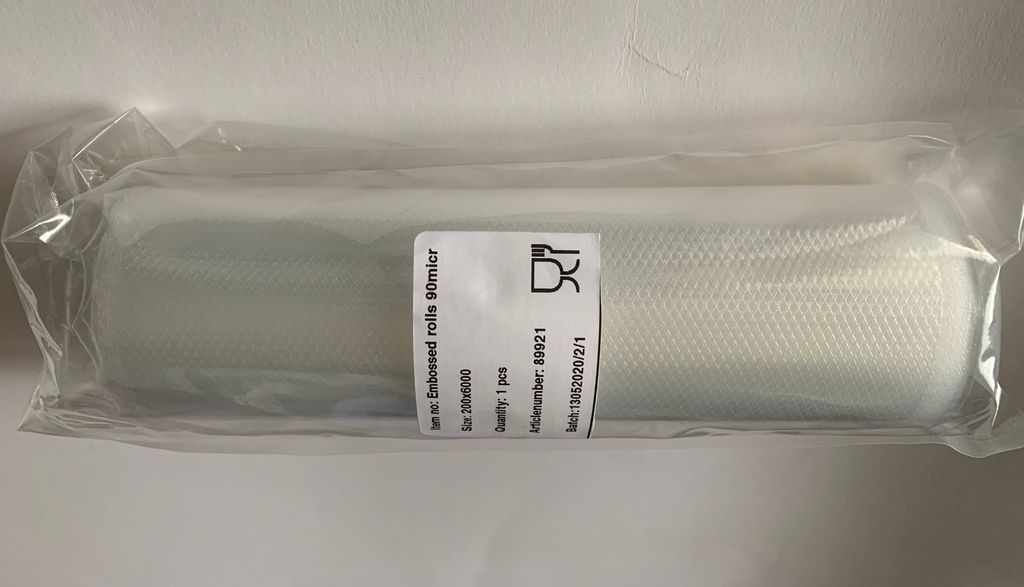 Vakuumbeutel (Schlauch) 20cm breit 6 m lang - geriffelt, strukturiert für Lebensmittel