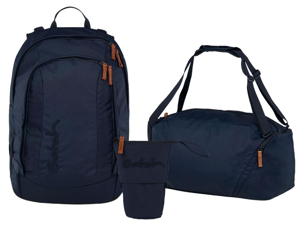 Satch, Schulrucksack-Set AIR Nordic Blue 3-teilig, ab 5. Klasse