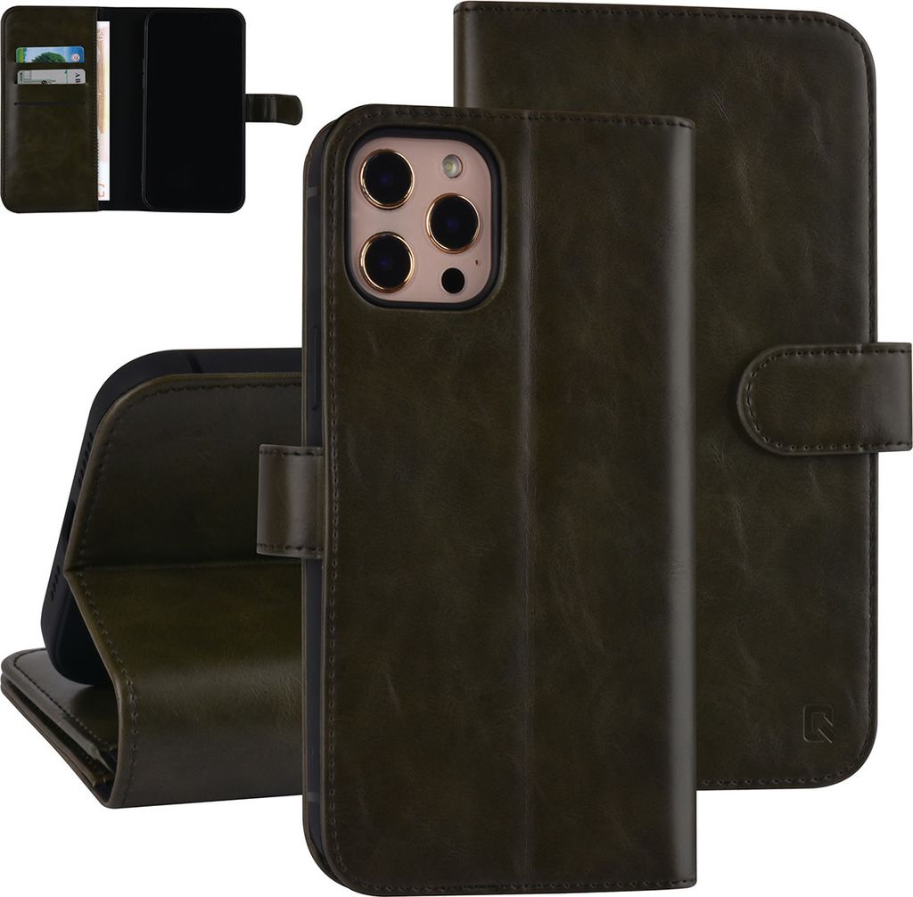 UNIQ Accessory Book type case iPhone 12 Pro Max - Dark Green - PolyurethanLeather