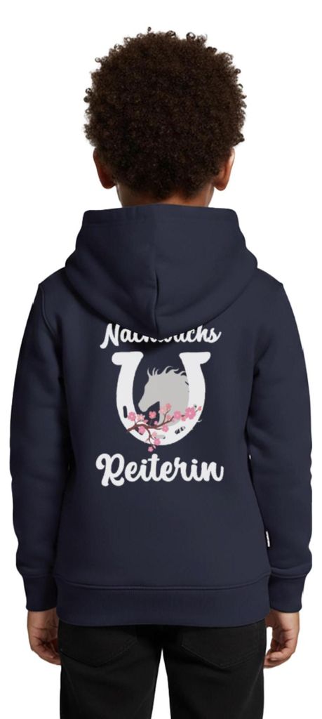 Spreadshirt Nachwuchs Reiterin | Hufeisen Pferdeliebe Kinder Premium Hoodie, 122/128 (6 Jahre), Navy