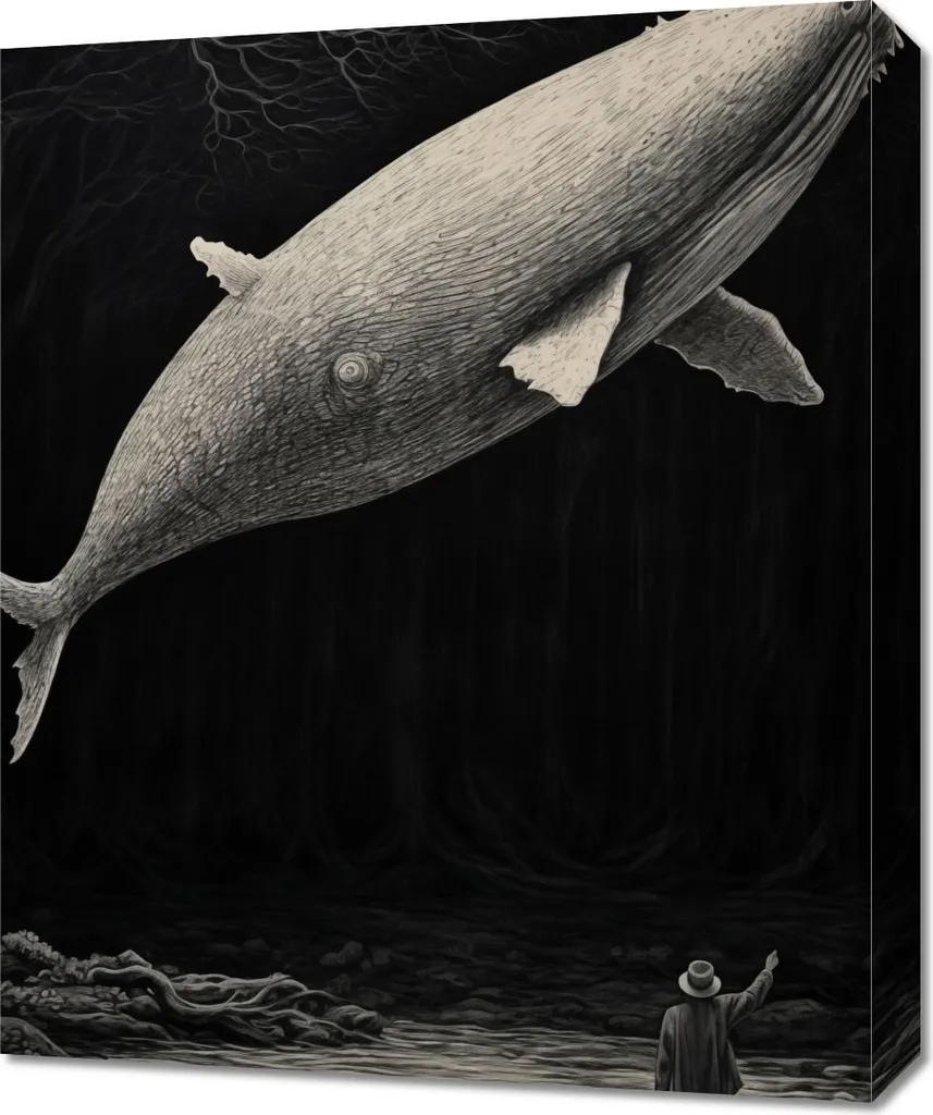 Décoration Chambre Enfant Baleine blanche - Image Murale Zen 50x60 cm