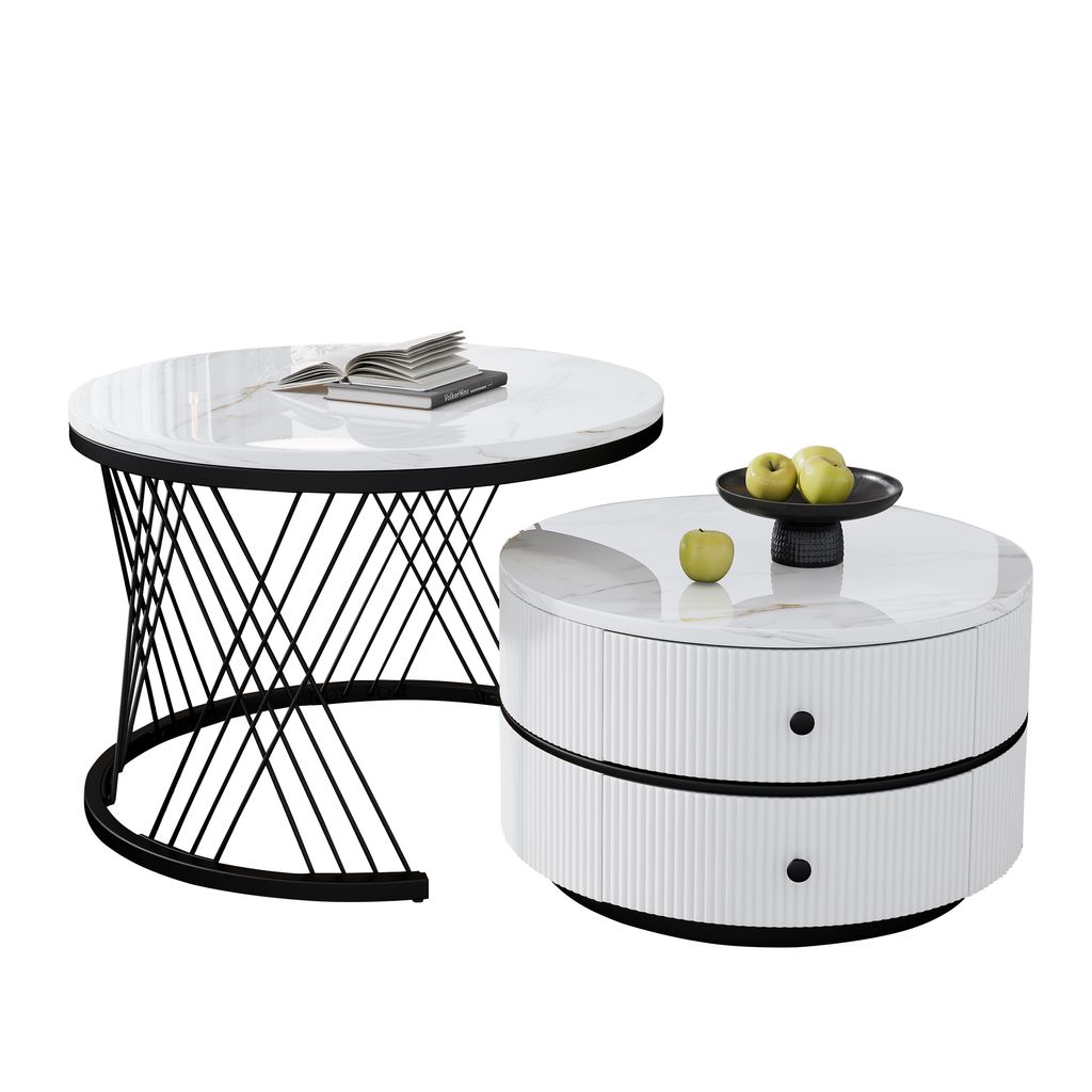 Abrihome table basse set de 2 tables de salon, table Image du produit 