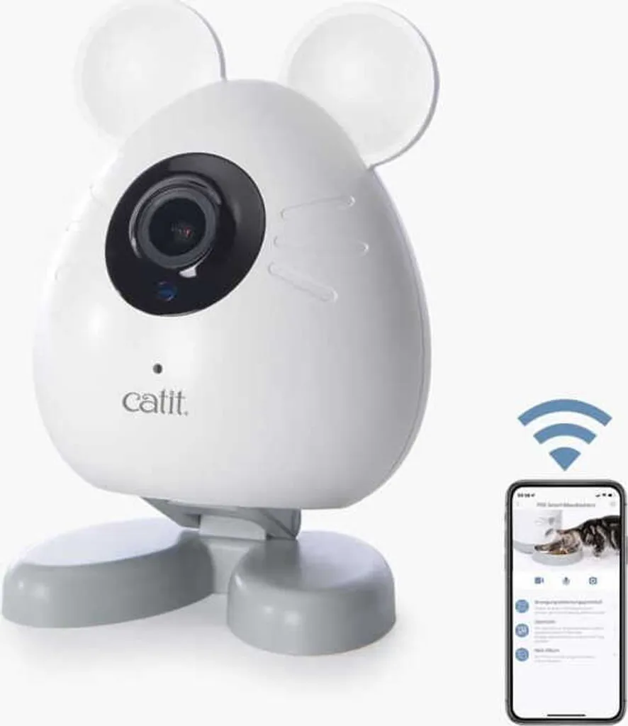 Catit PIXI Smart Mouse Camera: Telecamera HD per Gatti con Visione Notturna
