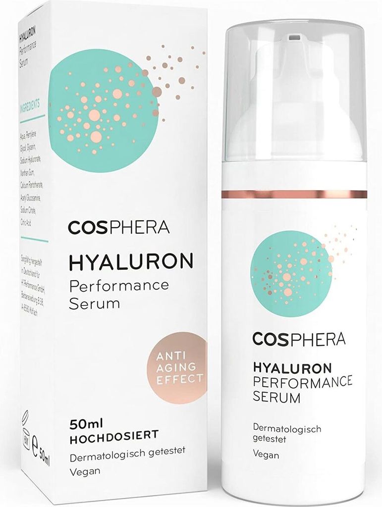 Cosphera Hyaluron Performance Serum | 50 ml | hochdosierte Hyaluronsäure | Feuchtigkeitspflege | vegan