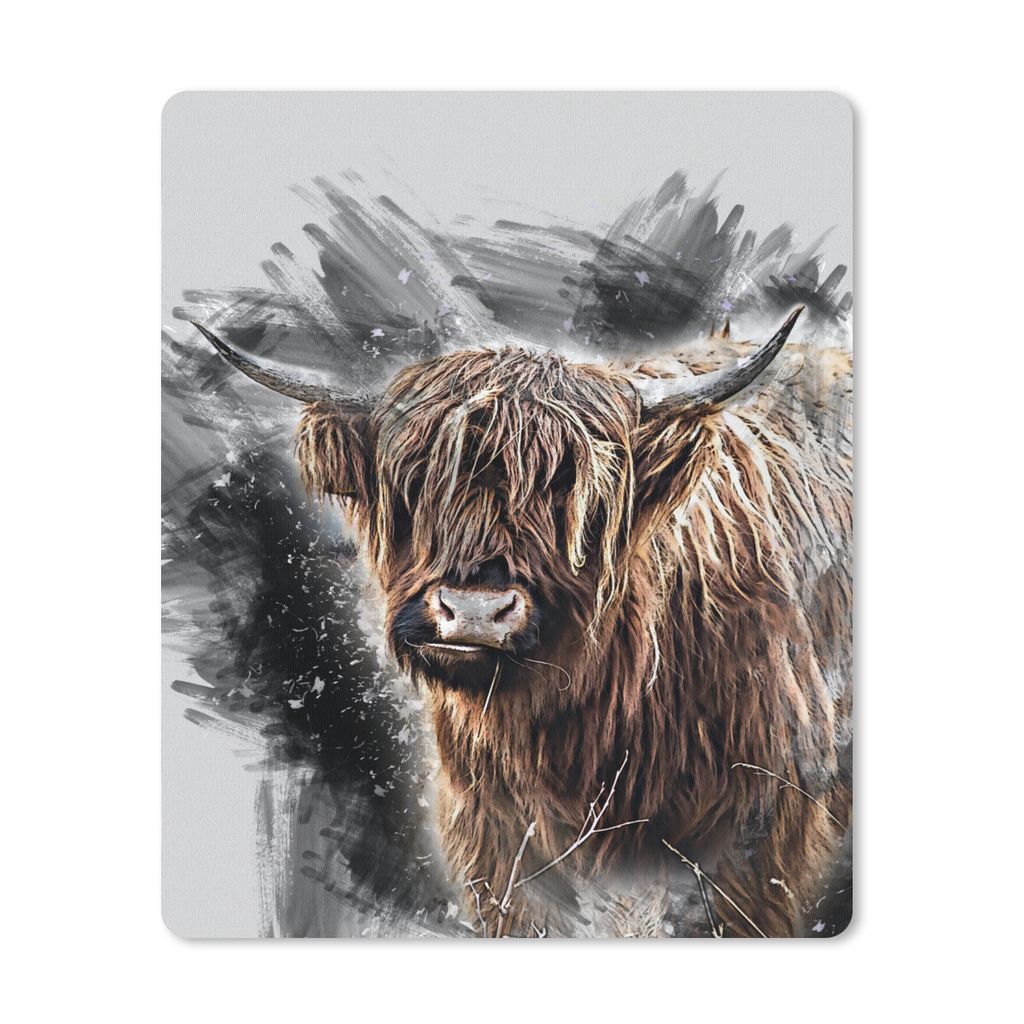 MuchoWow Mauspad Mousepad Scottish Highlander - Farbe - Schwarz 19x23 cm - Mousepads - Maus Mat - Pad - Mausunterlage - Mauspads - Spielen