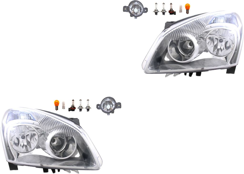 Johns, Scheinwerfer Satz Halogen passend für Nissan Qashqai J10 07-10 H7 H7 +Nebel+Leu. 8200002469 2615589925 26155AU325 B4A558990A 2615500Q00 261...
