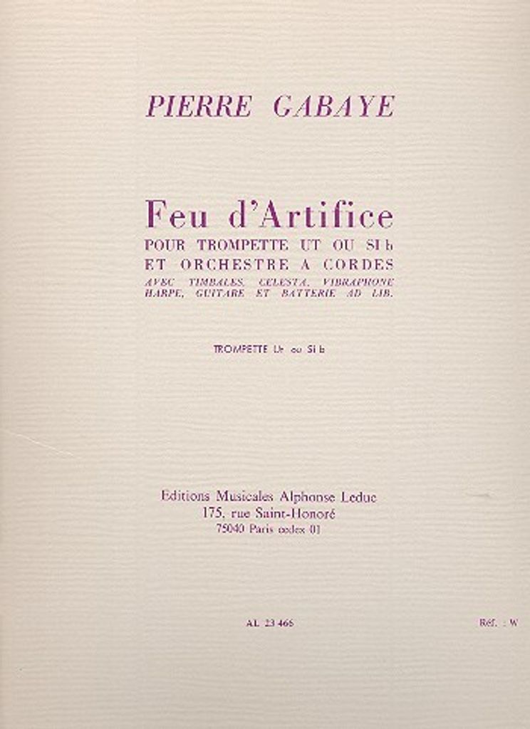 Feu d'artifice pour trompette ut ou sib