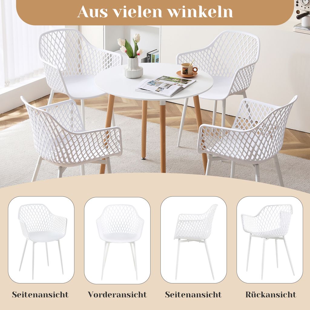 H.J WeDoo 6er Set Esszimmerstühle Gartenstuhl , Outdoor Produktbild 5