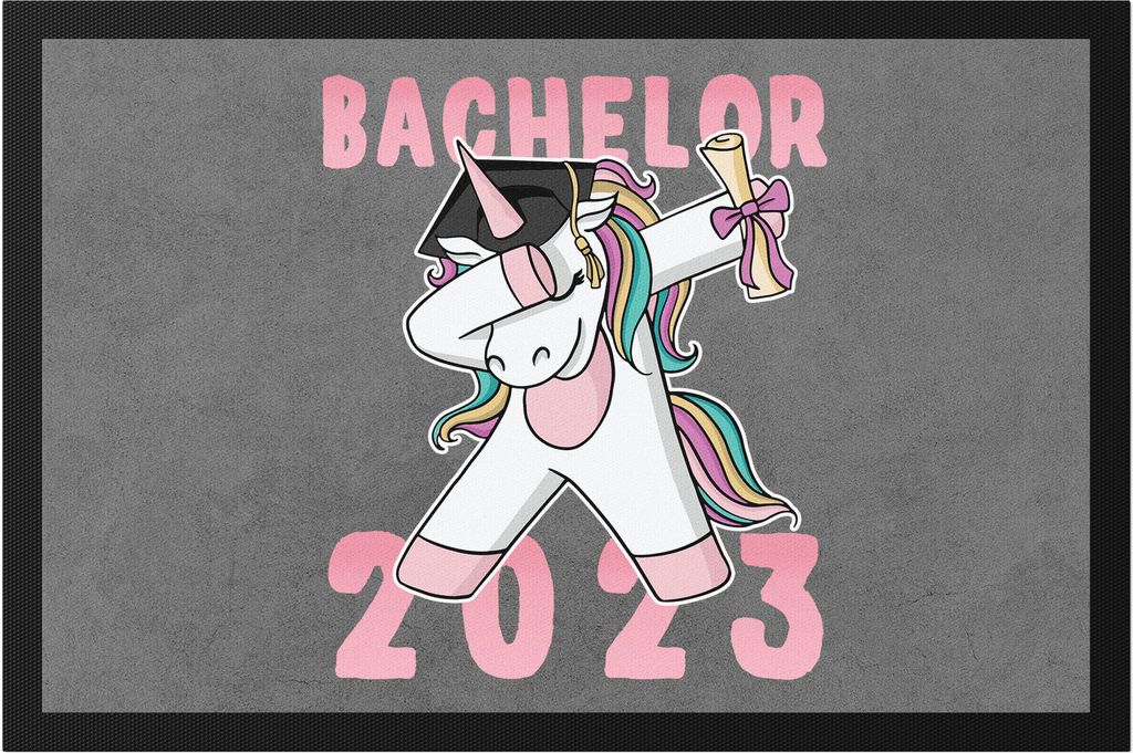 Bachelor 2023 Fußmatte Pferd Einhorn Abschlussgeschenk Dab Cool Humorvoll Geschenkidee
