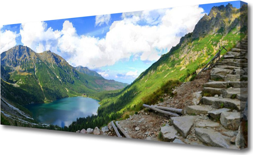 Tulup Leinwand-Bilder 125x50 Wandbild Canvas Kunstdruck Gebirge Landschaft