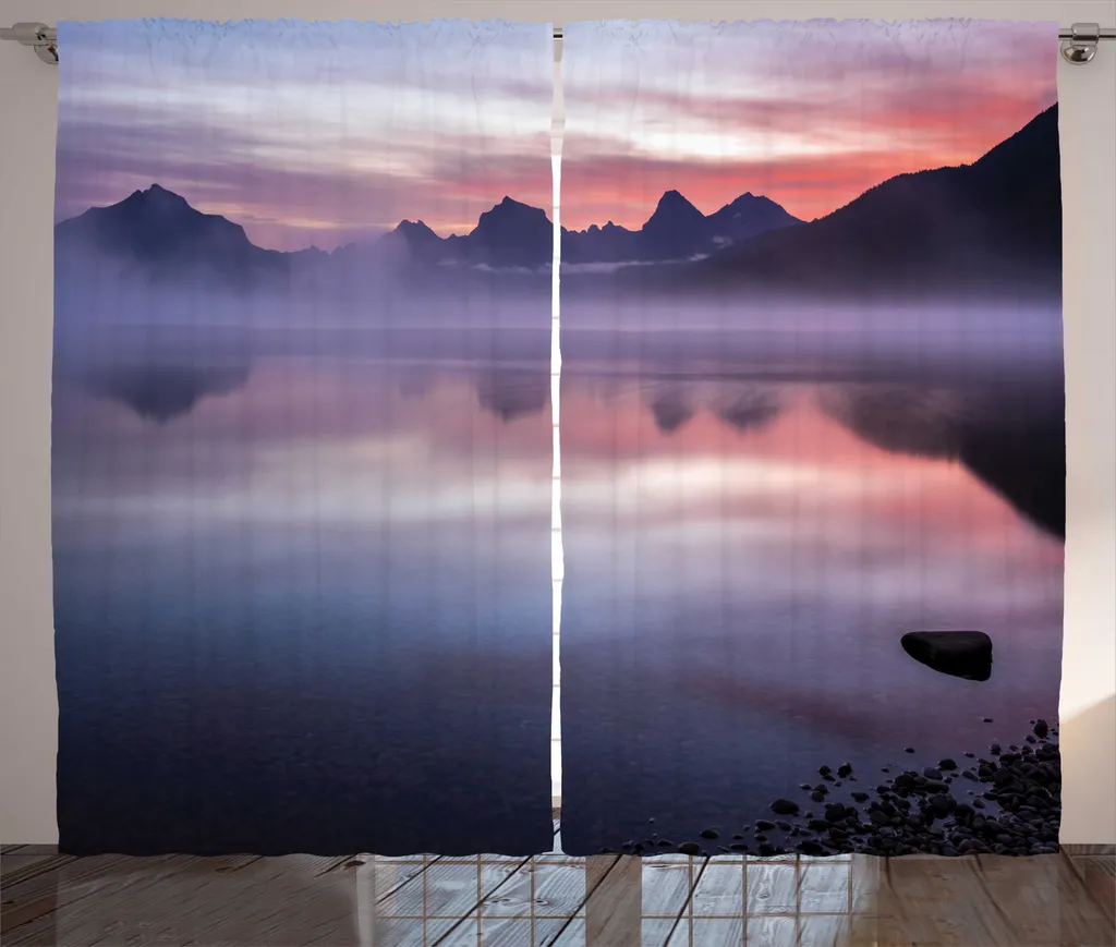 Rideau à fronces ABAKUHAUS Parc des Glaciers Lake McDonald 280x225 cm