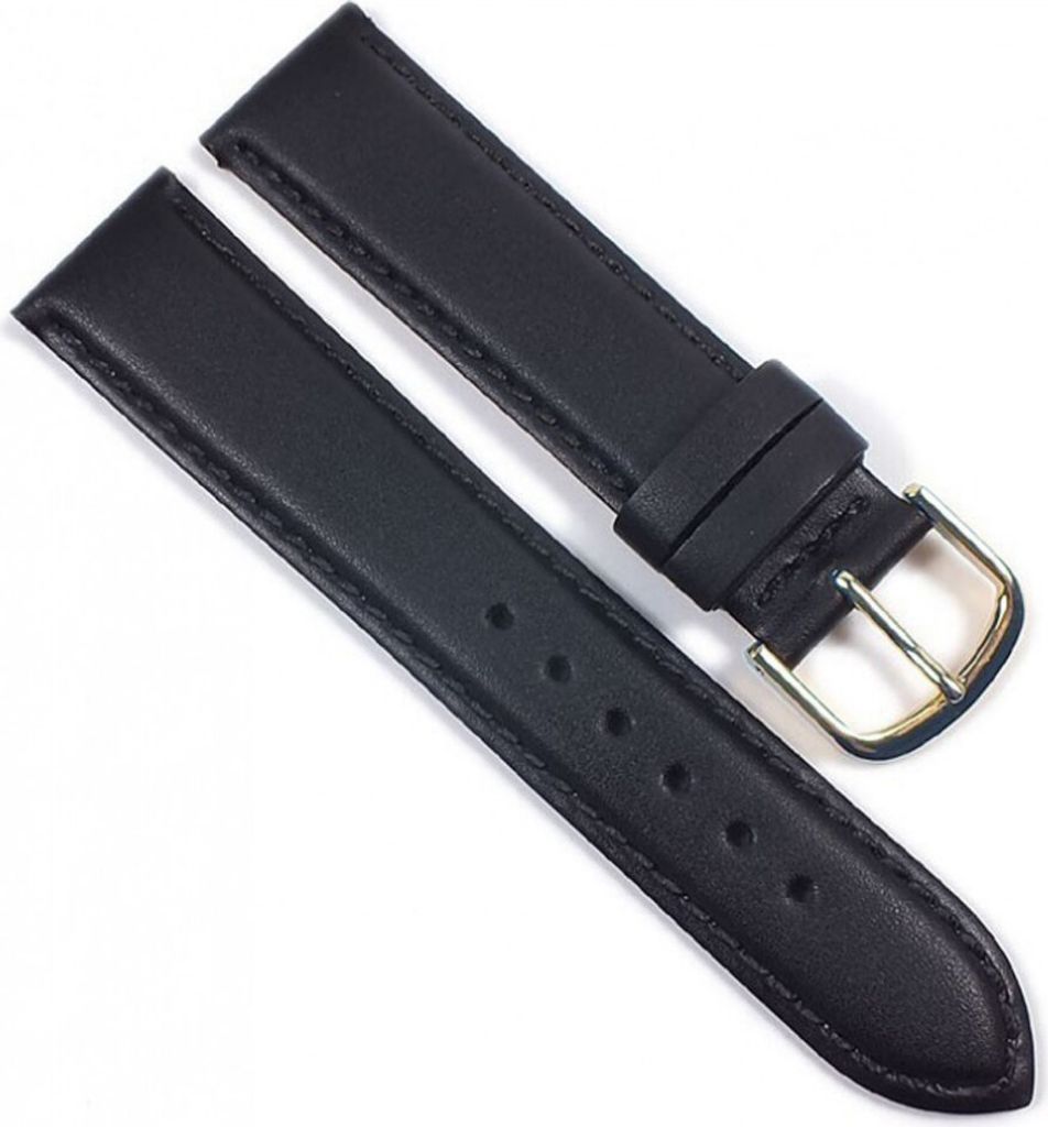 Büffelkalb Ersatzband Uhrenarmband Leder Band schwarz 26359S, Stegbreite:14mm