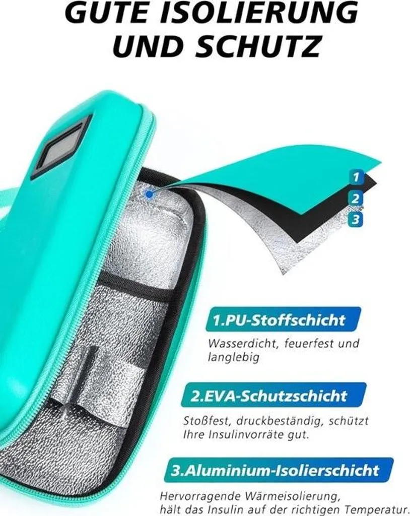 Borsa Termica Per Insulina Da Viaggio Outer Woods – Con Due Gel Refrigeranti, Compatta E Sicura Per Farmaci