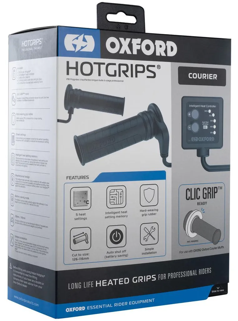 Poignées de guidon chauffantes Oxford pour scooter et moto de livraison