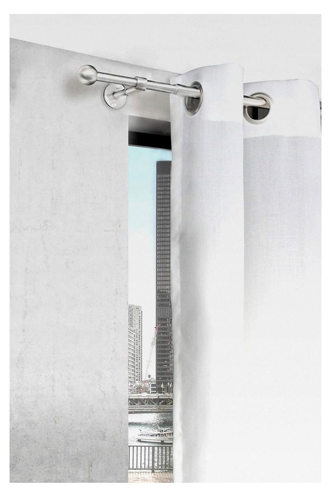 Gardinenstange 2 in 1 | Ausziehbar | Wand- & Deckenmontage | Verstellbar 5-8 cm | Stabil für schwere Vorhänge | 19 mm Ø | Schwarz oder Edelstahl...