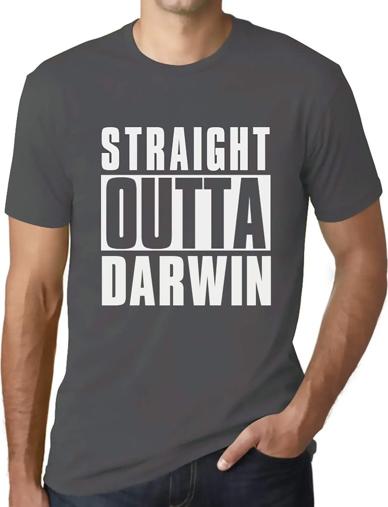 Herren Grafik T-Shirt Direkt aus dem Darwin – Straight Outta Darwin – Öko-Verantwortlich Vintage Jahrgang Kurzarm Lustige Druck Geburtstag Ges...