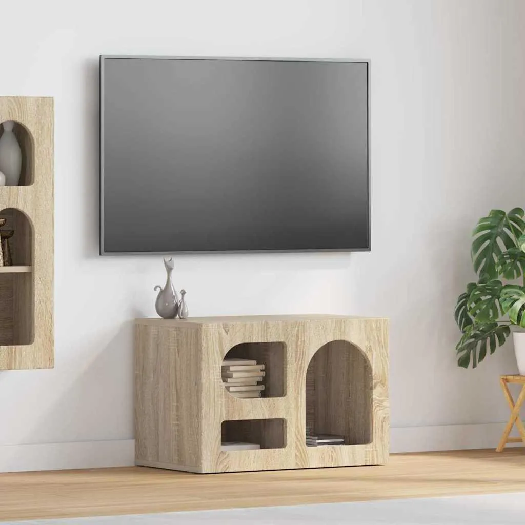 Mobile Porta TV vidaXL Rovere Sonoma 60cm - Design Salvaspazio - 2
