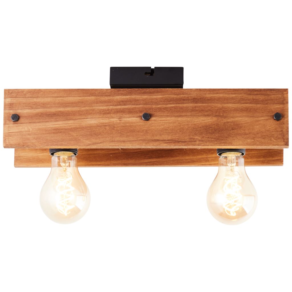 BRILLIANT Calandra Deckenleuchte 2 flammig schwarz Holz 99449/76