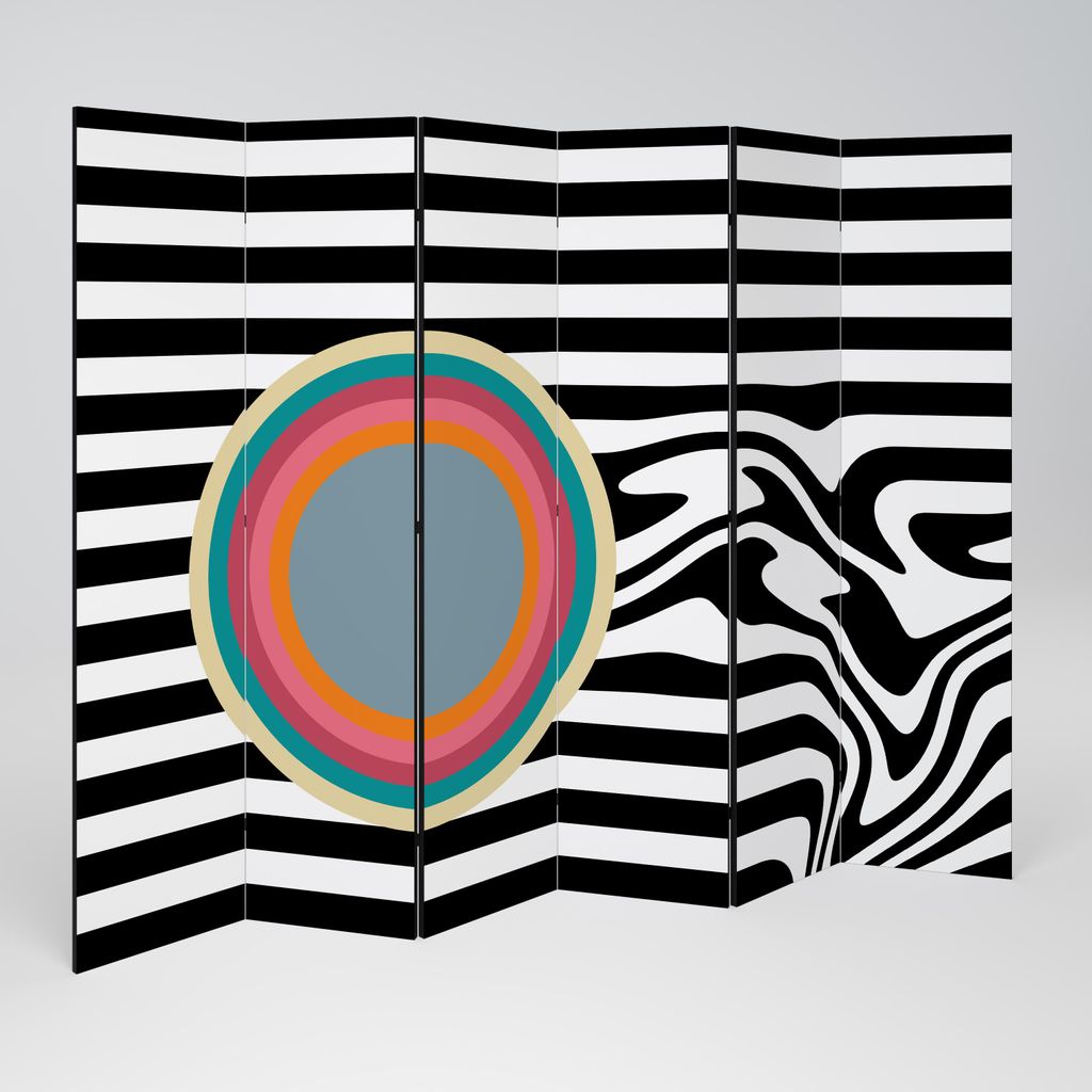 SpaceRebels Paravent Raumteiler - 6-teilig Raumtrenner, Druck 2-Seite - Raumtrenner - Trennwand Wohnung - Room Divider - Spanische Wand Deko Modern...