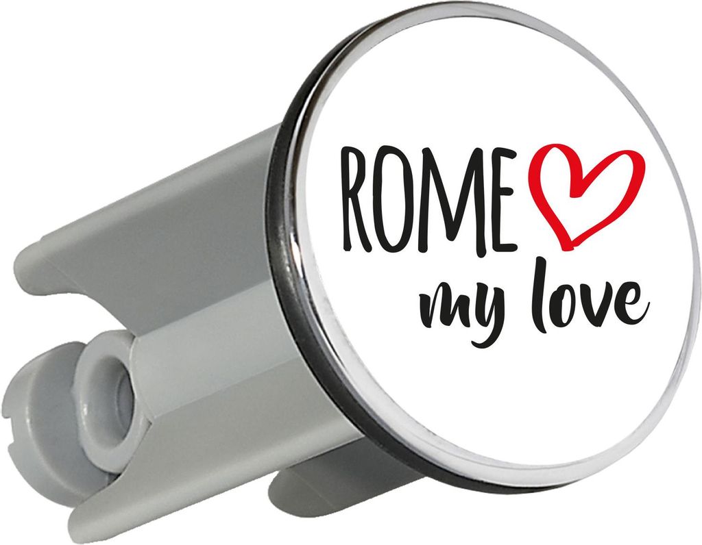 Huuraa Waschbeckenstöpsel Rome my love 4cm höhenverstellbar Abflussstopfen Geschenkidee