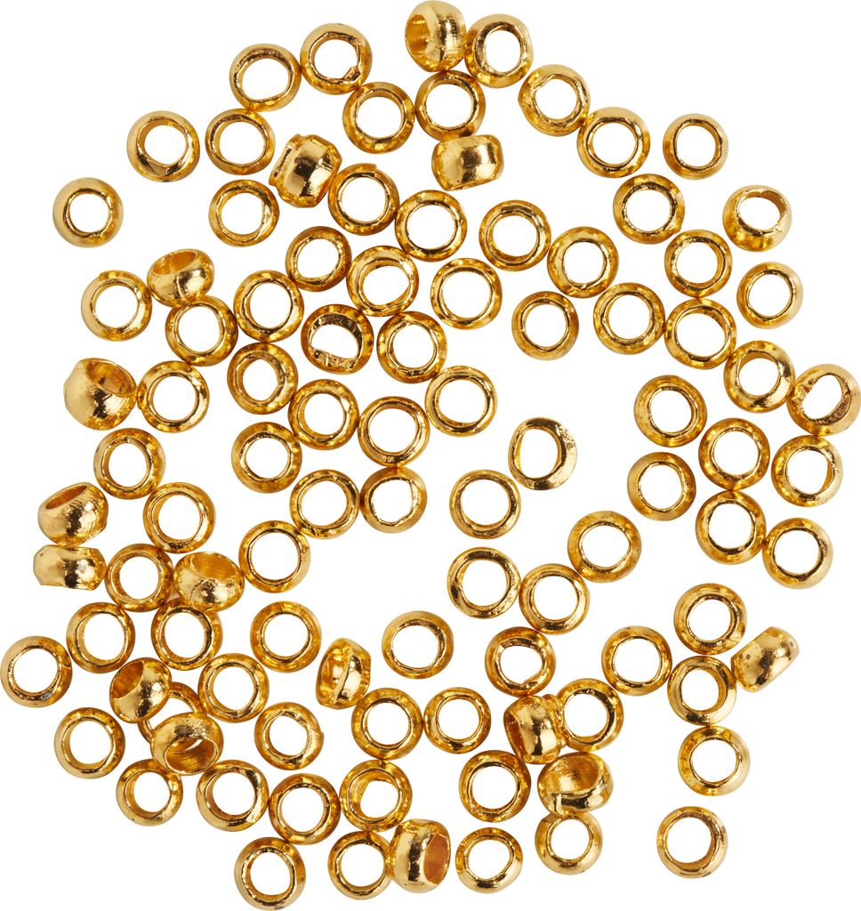 UIT Quetschperlen Rund 2 mm 100 Stück Perlen für Schmuckherstellung Basteln Gold