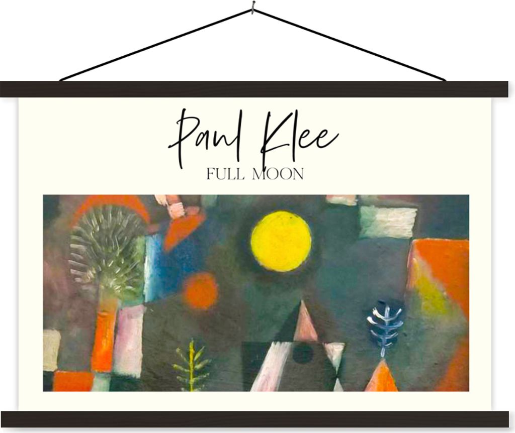 MuchoWow Textilposter Paul Klee - Gemälde - Vollmond 150x100 cm mit schwarzem Rahmen - Schlafzimmer