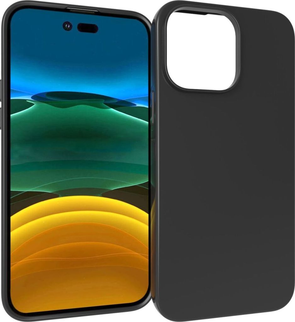 Mobigear Colors iPhone 14 Pro Hülle Flexibles TPU Backcover - Schwarz