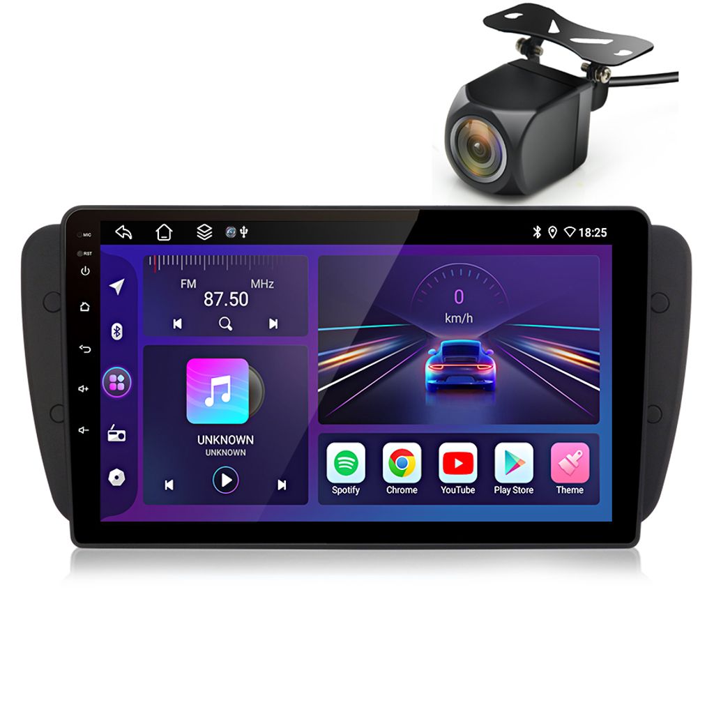 4Kern 2+32G carplay 9"Android Auto radio 2Din GPS Navi SWC WIFI DAB+ BT Für Seat Ibiza 6j 2009-2013 mit camera