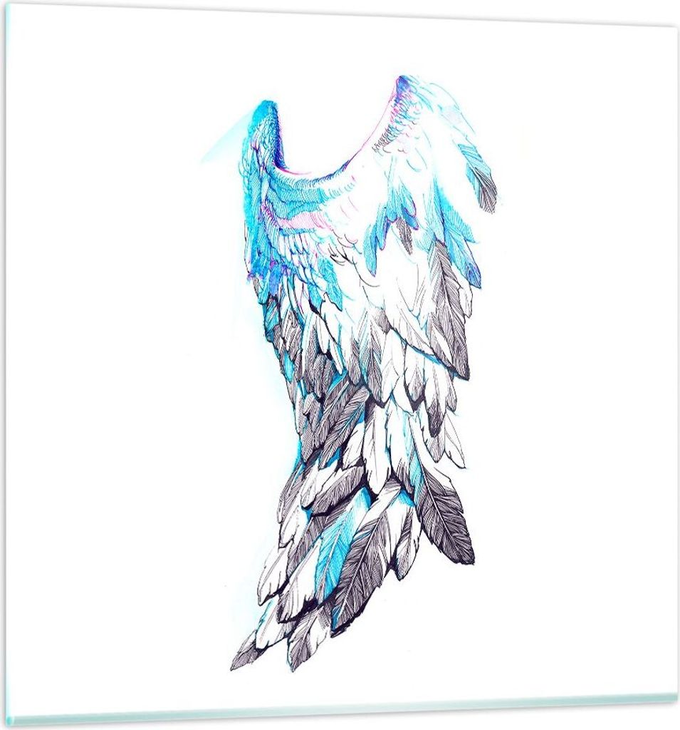 Bilder auf glas - Flügel Federn Perfektion Reinheit - 30x30cm - Glasbilder - Wandbilder - Kunstdruck - zum Aufhängen bereit - Wanddekoration aus ...