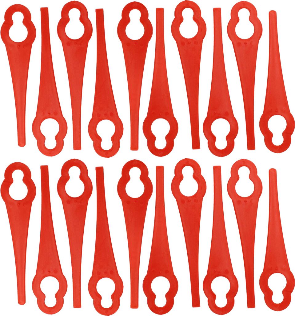 vhbw 20x Ersatz-Messer Ersatz für Ratioparts 6-546 für Rasentrimmer - Ersatzklinge Rot, Nylon / Kunststoff