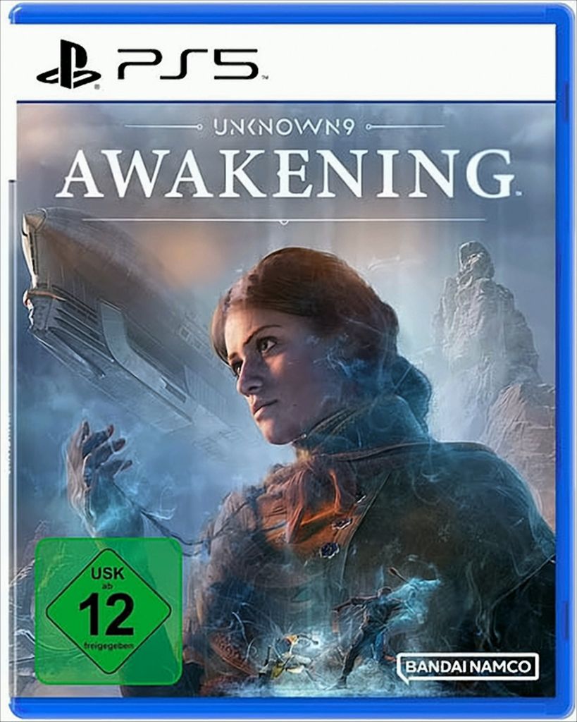 The image shows the cover art for the video game 'Unknown 9: Awakening' for PlayStation 5.