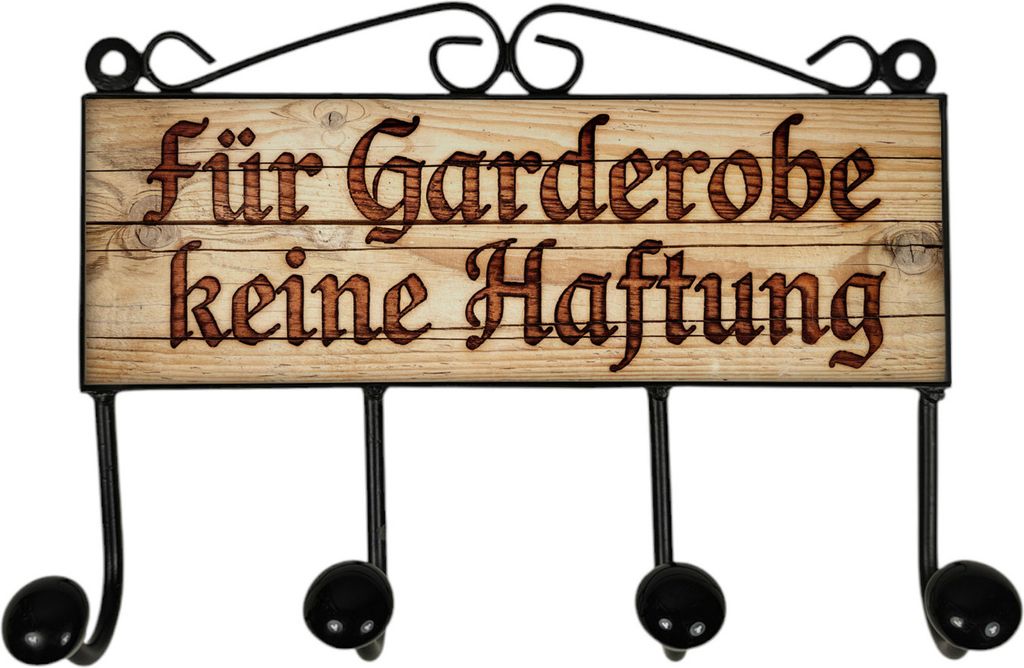 Für Garderobe keine Haftung Kleiderhaken Leiste mit 4 Haken mit Holzhintergrund