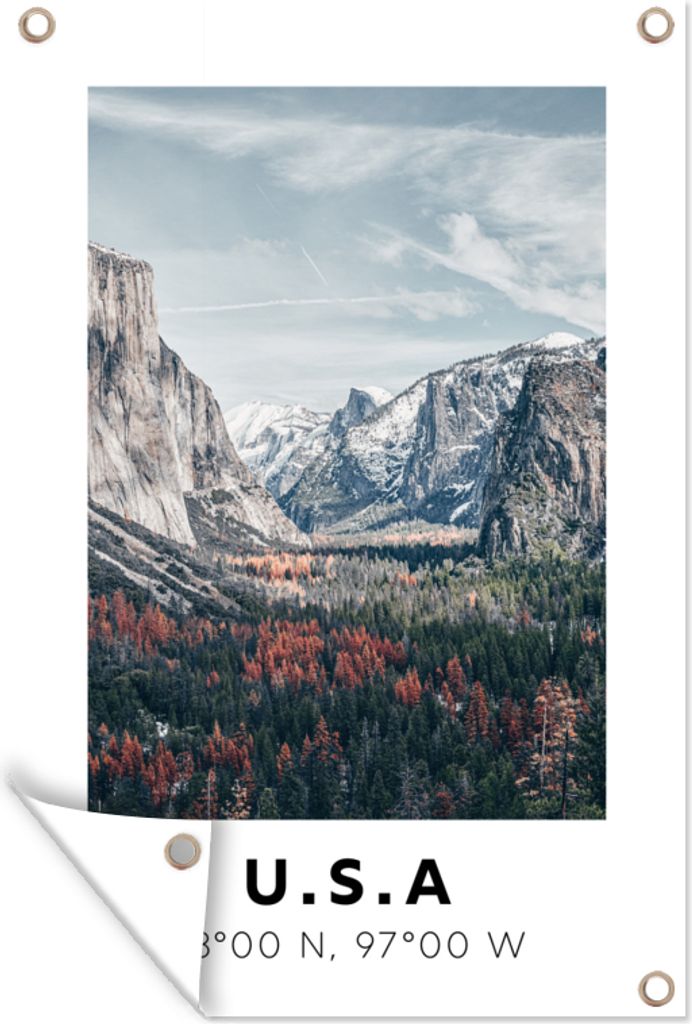 MuchoWow 80x120 cm Outdoor-Poster Gartendeko Sichtschutz Garten Poster für den Garten Yosemite - Amerika - Wyoming