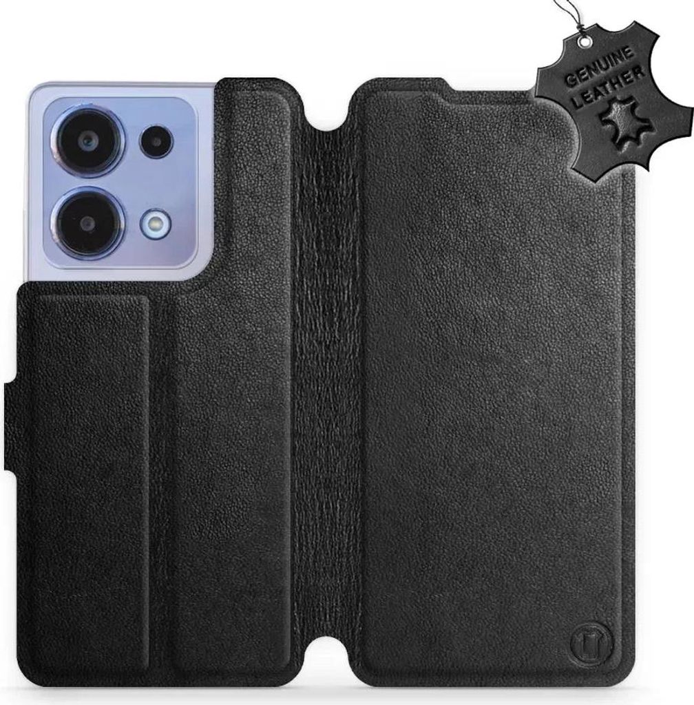 Echtleder Handyhülle für Xiaomi Redmi Note 13 4G, Mobiwear Leather, Schwarz