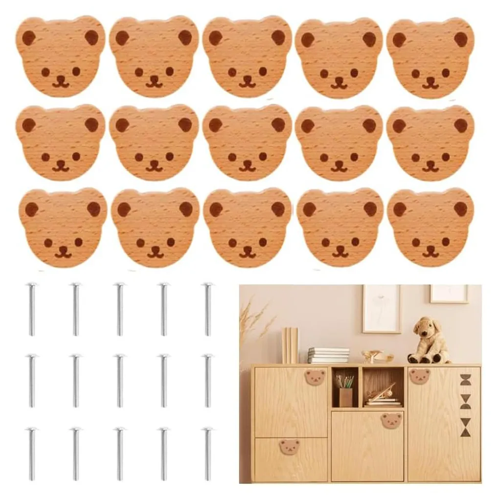 Rénover un Meuble Enfant Facilement : 15 Boutons Ours en Bois avec Vis