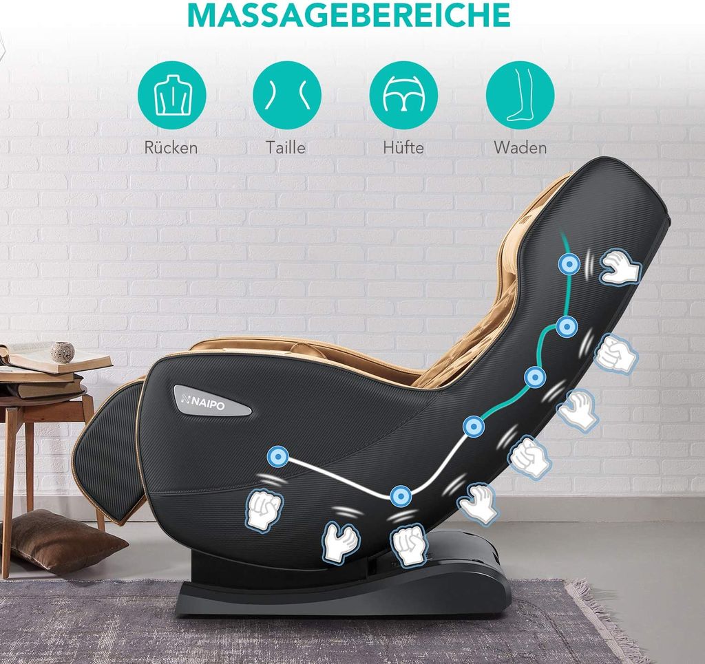 NAIPO Shiatsu Massagesessel Massagestuhl mit Klopfen Kneten Produktbild 3