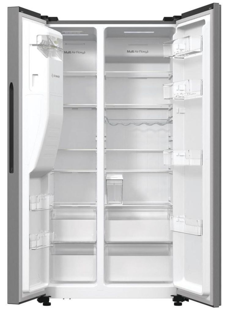 Hisense Freistehend Side-by-Side-Kühlschrank, Edelstahl, Produktbild 